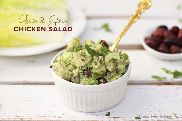 This Clean & Green Chicken Salad recipe is full of healthy saturated fats which help boost your bodies ability to burn its own fat stores. This is a tasty, quick, and healthy recipe for anyone following a paleo, primal, gluten free, or ketogenic diet.