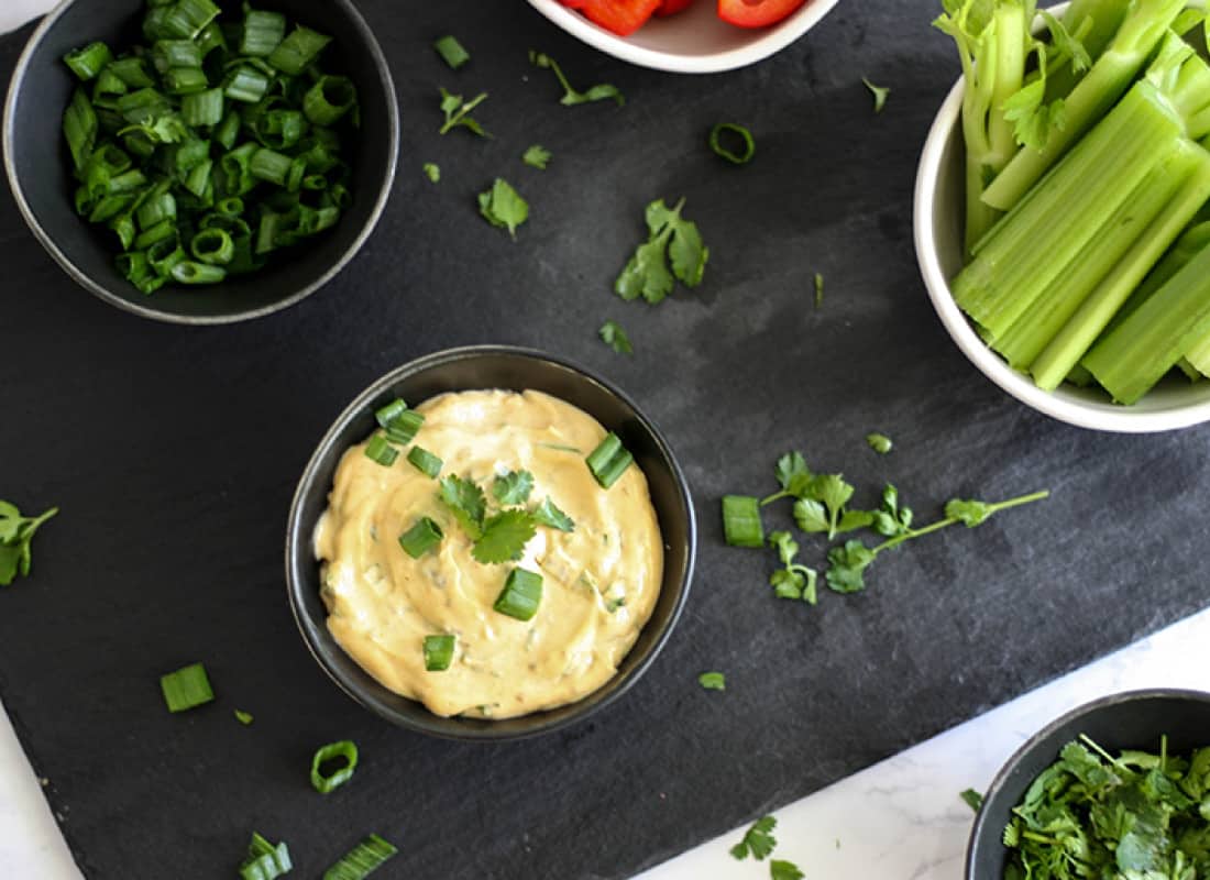 Get the recipe for this dairy free, healthy Chipotle Lime Taco Dip.