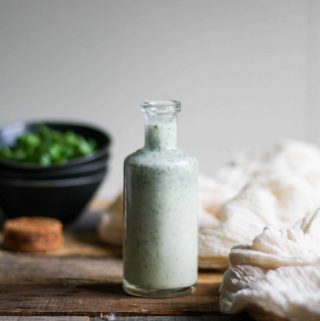 This simple homemade Ranch dressing is dairy free, egg free, AIP, Paleo, and Whole 30 friendly.