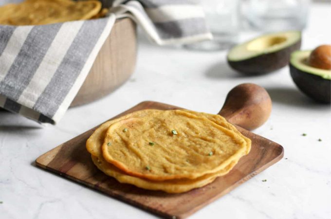 These Plantain Tortillas have only 4 ingredients and are quick and easy to make - no rolling or flipping on a skillet! They are pliable and puffy, and while they taste amazing, they're also #AIP, #Paleo, #Whole30, and #glutenfree!