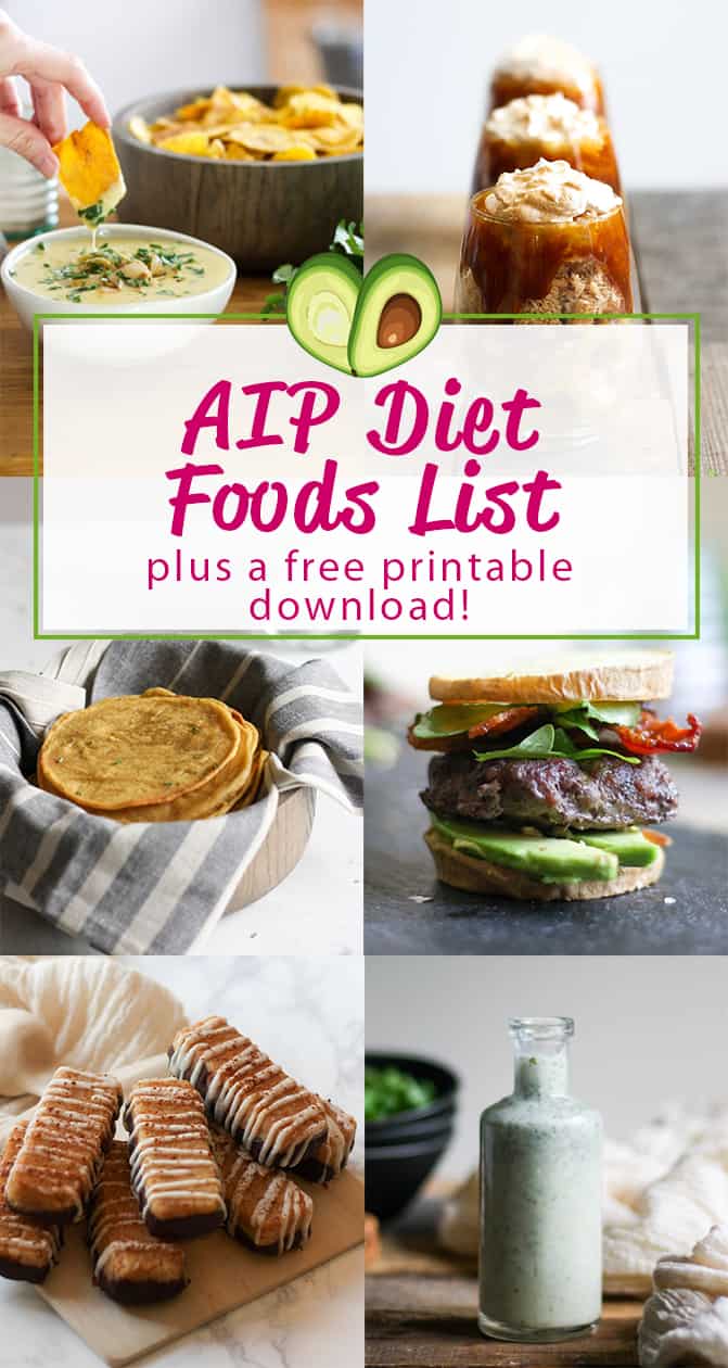 AIP Diet Food List a free printable Grass Fed Salsa