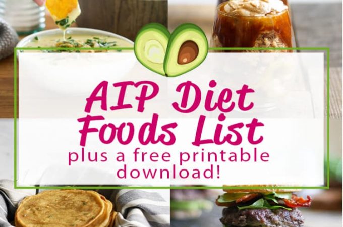 Here's the complete yes/no AIP Diet foods list for the autoimmune paleo protocol, with a free printable food list you can download!